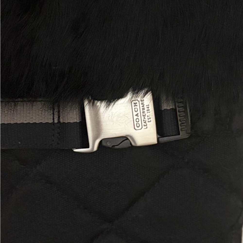 Coach Mariette Rabbit Fur Suede Silver Straps & Bottom Snow Boots WMNS Sz 5 NWOB - Picture 6 of 11